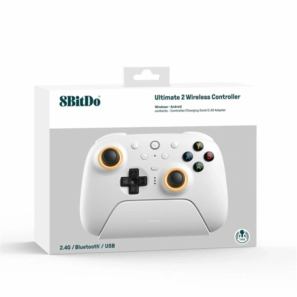 8BitDo Ultimate 2 Nintendo Switch / Switch 2 / PC Hall-Effect fehér vezeték nélküli kontroller - Image 6
