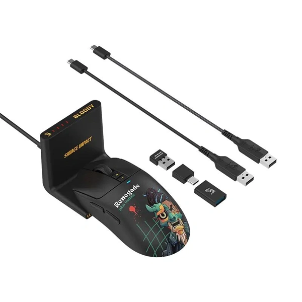 A4-Tech Bloody R72 Ultra Duo Renegade Midnight vezeték nélküli fekete gamer egér - Image 13