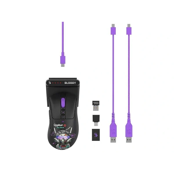 A4-Tech Bloody R73 Ultra Duo Cypher Ghost vezeték nélküli fekete gamer egér - Image 10