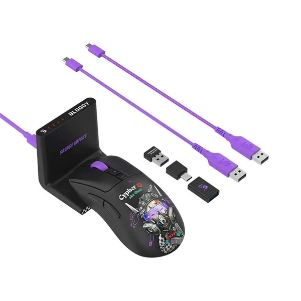 A4-Tech Bloody R73 Ultra Duo Cypher Ghost vezeték nélküli fekete gamer egér - Image 11