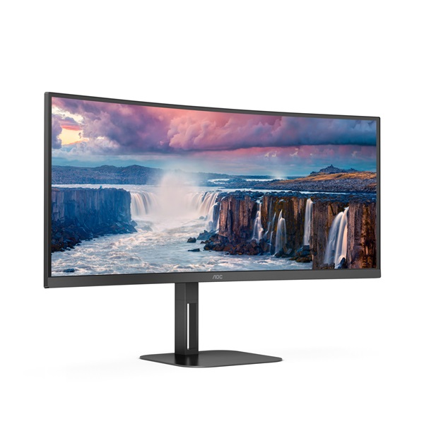 AOC 34" CU34V5C/BK UWQHD VA 100Hz HDMI/USB-C/DP ívelt monitor - Image 2
