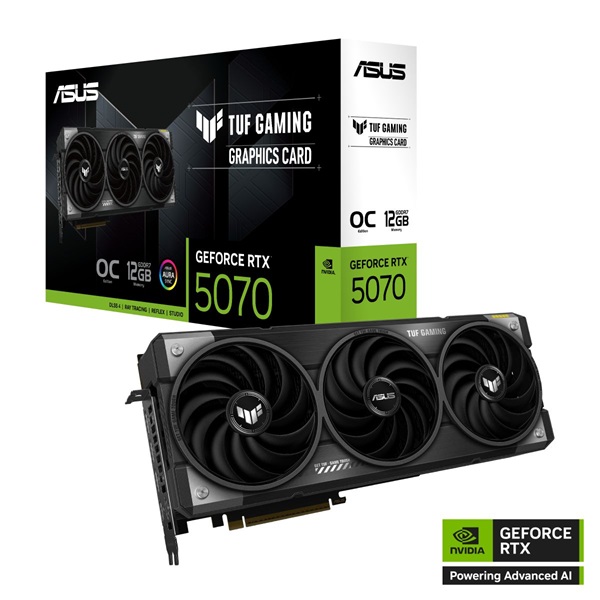 ASUS TUF Gaming OC GeForce 12GB GDDR7 192-bit PCIe RTX 5070 TUF-RTX5070-O12G-GAMING videokártya - Image 1