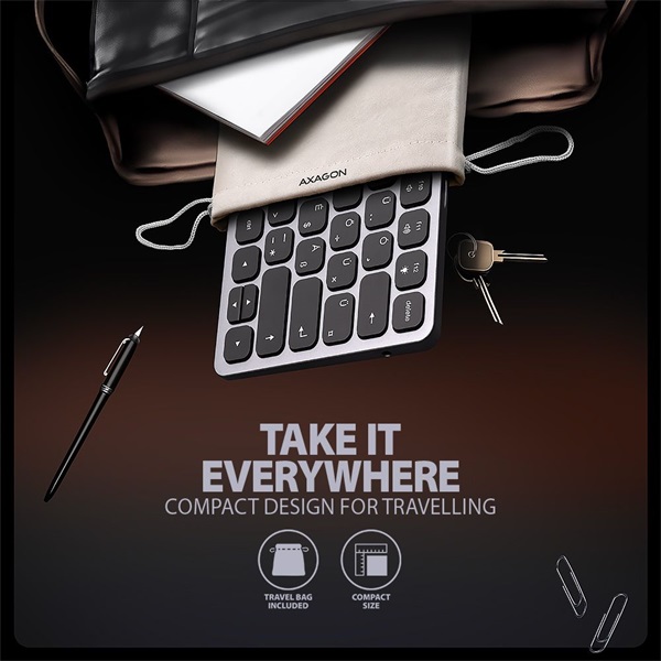 AXAGON HMC-KB-HU Magyar billentyűzet és 9 az 1-ben hub - Image 21