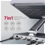 AXAGON HMC-STND Többportos USB-C 5Gbps hub és alumínium állvány laptopokhoz - Image 10