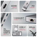 AXAGON HMC-STND Többportos USB-C 5Gbps hub és alumínium állvány laptopokhoz - Image 12