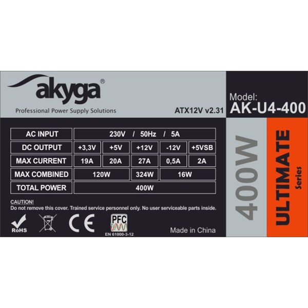 Akyga Ak-U4-400 400W 80+ Bronze ATX tápegység - Image 5