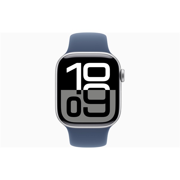 Apple Watch S10 GPS (42mm) ezüst alumínium tok, denim sportszíj (M/L) okosóra - Image 2