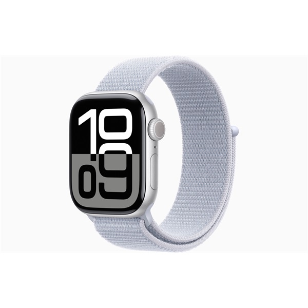 Apple Watch S10 GPS (42mm) ezüst alumínium tok, fakókék sportszíj okosóra - Image 1