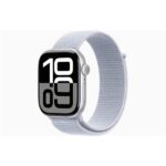 Apple Watch S10 GPS (46mm) ezüst alumínium tok, fakókék sportszíj okosóra