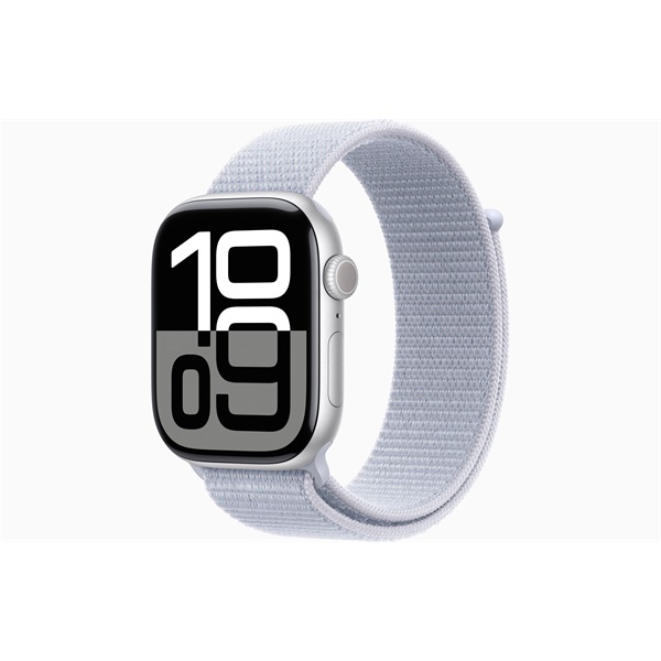 Apple Watch S10 GPS (46mm) ezüst alumínium tok, fakókék sportszíj okosóra - Image 1