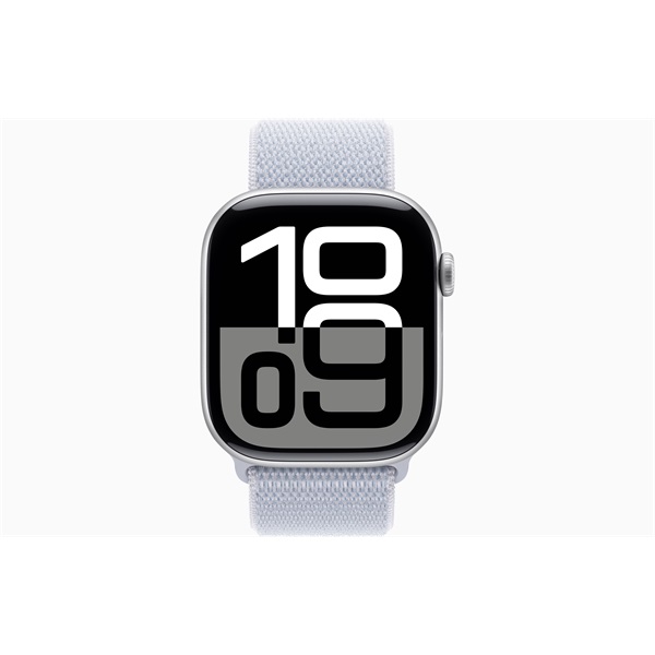 Apple Watch S10 GPS (46mm) ezüst alumínium tok, fakókék sportszíj okosóra - Image 2