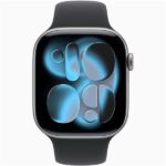 Apple Watch S11 Cellular (46mm) asztroszürke alumínium tok, fekete M/L sportszíjas okosóra - Image 2