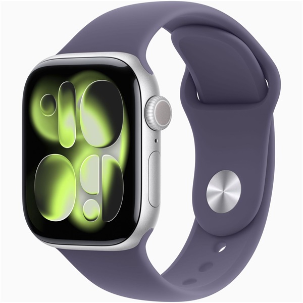 Apple Watch S11 GPS-es (42mm) ezüst alumínium tok, ködös lila S/M sportszíjas okosóra - Image 1