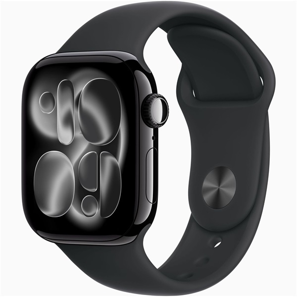 Apple Watch S11 GPS-es (42mm) kozmoszfekete alumínium tok, fekete M/L sportszíjas okosóra - Image 1