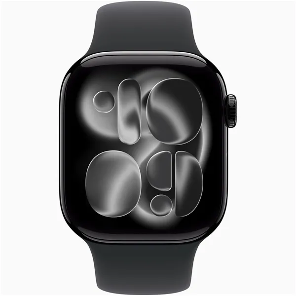 Apple Watch S11 GPS-es (42mm) kozmoszfekete alumínium tok, fekete S/M sportszíjas okosóra - Image 2
