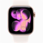 Apple Watch S11 GPS-es (42mm) rózsaarany alumínium tok, lágy rózsaszín M/L sportszíjas okosóra - Image 2