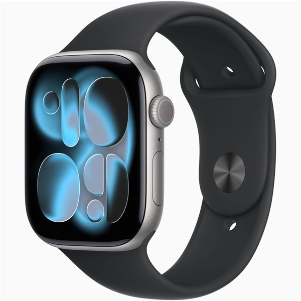 Apple Watch S11 GPS-es (46mm) asztroszürke alumínium tok, fekete M/L sportszíjas okosóra - Image 1