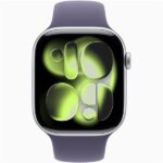 Apple Watch S11 GPS-es (46mm) ezüst alumínium tok, ködös lila S/M sportszíjas okosóra - Image 2