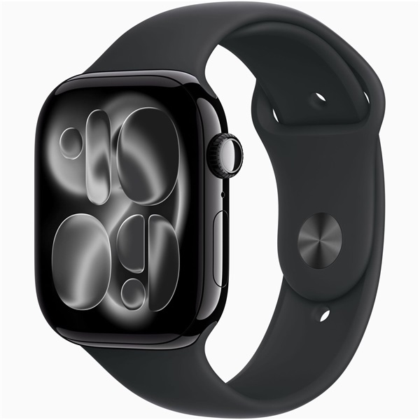 Apple Watch S11 GPS-es (46mm) kozmoszfekete alumínium tok, fekete S/M sportszíjas okosóra - Image 1
