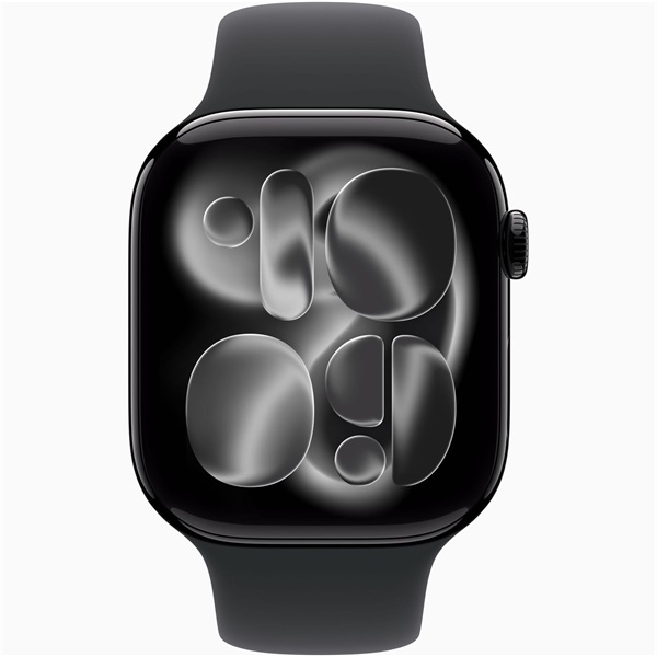 Apple Watch S11 GPS-es (46mm) kozmoszfekete alumínium tok, fekete S/M sportszíjas okosóra - Image 2