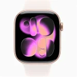 Apple Watch S11 GPS-es (46mm) rózsaarany alumínium tok, lágy rózsaszín S/M sportszíjas okosóra - Image 2