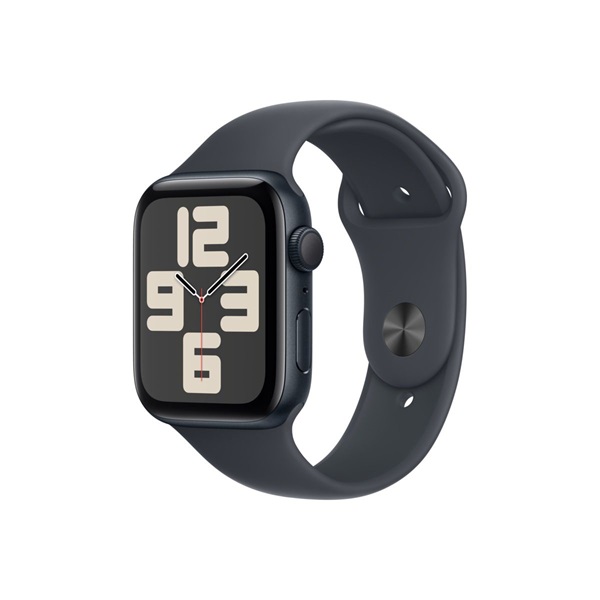 Apple Watch SE2 v3 GPS (44mm) éjfekete alumínium tok, éjfekete sportszíj (M/L) okosóra - Image 1