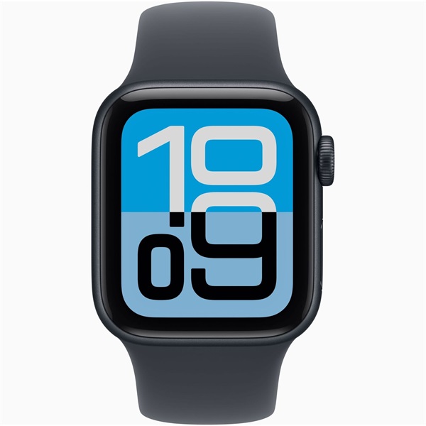 Apple Watch SE3 GPS-es (40mm) éjfekete alumínium tok, éjfekete M/L sportszíjas okosóra - Image 2