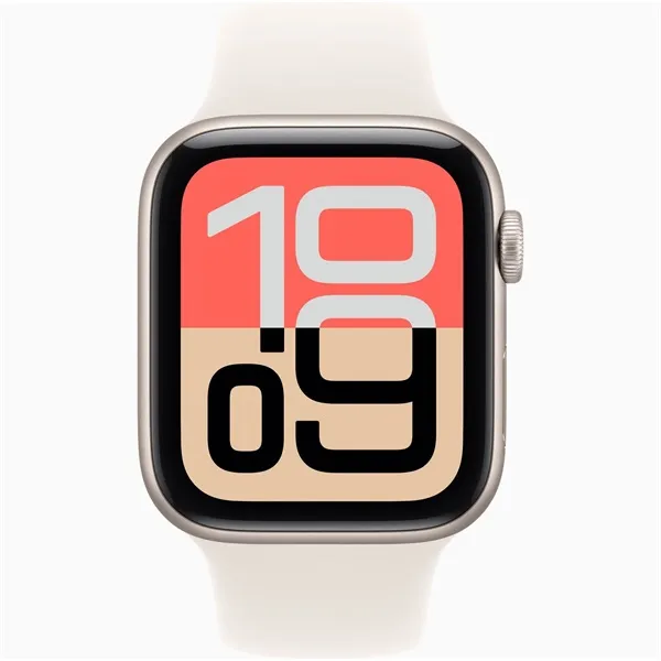 Apple Watch SE3 GPS-es (44mm) csillagfény alumínium tok, csillagfény S/M sportszíjas okosóra - Image 2