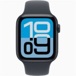 Apple Watch SE3 GPS-es (44mm) éjfekete alumínium tok, éjfekete M/L sportszíjas okosóra - Image 2