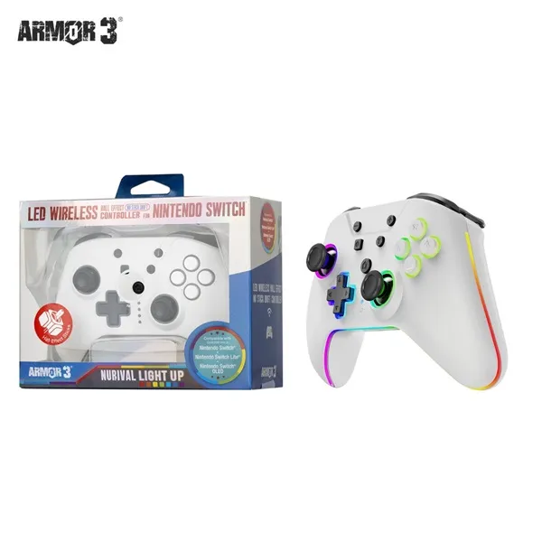 Armor3 M07619-WHHE NuRival Nintendo Switch/OLED vezeték nélküli Hall Effect Stick fehér kontroller - Image 9