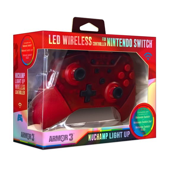 Armor3 M07467-RL NuChamp Nintendo Switch vezeték nélküli LED piros kontroller - Image 6