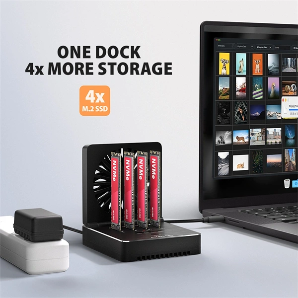 AXAGON ADSA-M2C44 USB4 docking station for 4x M.2 NVMe SSDs with disk cloning function without a PC - Image 22