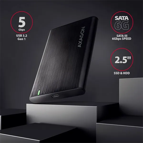 AXAGON EE25-A6C USB-C 3.2 RAW Box Black - Image 6