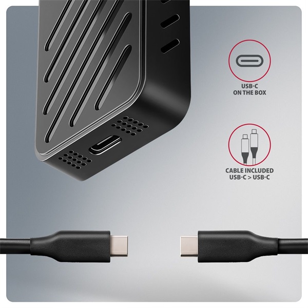 Axagon EEM2-20G USB-C 20Gbps - M.2 NVMe külső SSD ház - Image 16