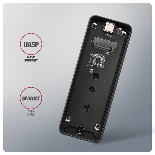 Axagon EEM2-20G USB-C 20Gbps - M.2 NVMe külső SSD ház - Image 18