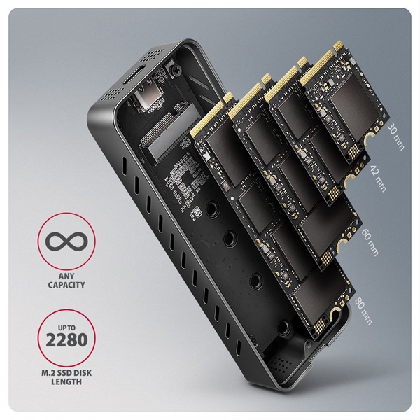 Axagon EEM2-20G USB-C 20Gbps - M.2 NVMe külső SSD ház - Image 19
