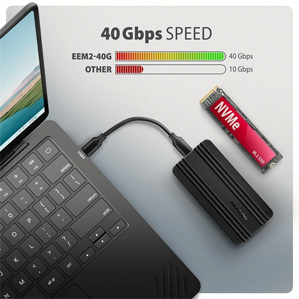 AXAGON EEM2-40G USB-C 40Gbps external enclosure for M.2 NVMe SSD - Image 15