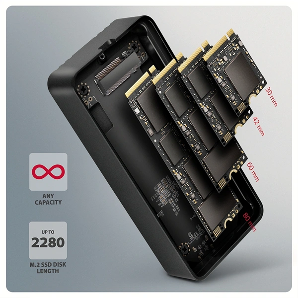 AXAGON EEM2-40G USB-C 40Gbps external enclosure for M.2 NVMe SSD - Image 21