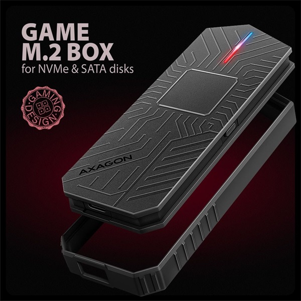 Axagon EEM2-GAM USB-C 10Gbps - M.2 NVMe & SATA külső SSD ház - Image 11