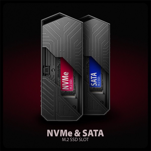 Axagon EEM2-GAM USB-C 10Gbps - M.2 NVMe & SATA külső SSD ház - Image 13