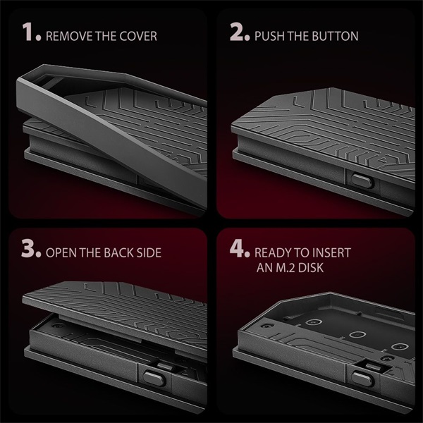 Axagon EEM2-GAM USB-C 10Gbps - M.2 NVMe & SATA külső SSD ház - Image 17