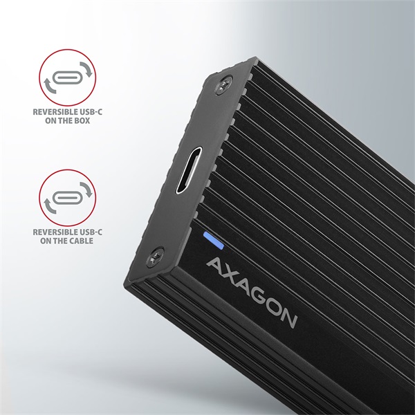 AXAGON EEM2-GTR SuperSpeed+ USB-C - NVMe M.2 THIN RIB Box Black - Image 11