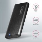 Axagon EEM2-SB2 USB-C 3.2 Gen 2 - M.2 NVMe/SATA fekete csavar nélküli külső SSD ház - Image 12