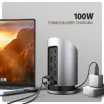 Axagon HMC-WL9 USB-C 10 Gbps 9in1 hub vezeték nélküli töltéssel - Image 7