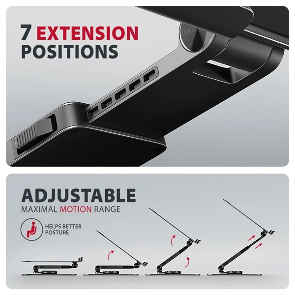AXAGON STND-LRB stand with 360° rotation for laptops and tablets Black - Image 13