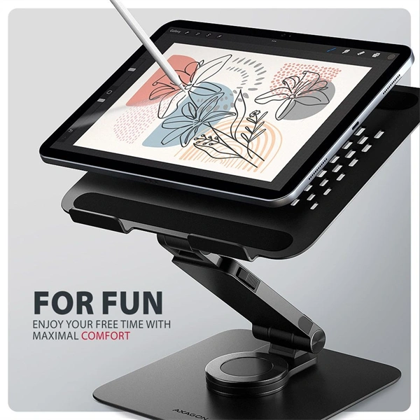 AXAGON STND-LRB stand with 360° rotation for laptops and tablets Black - Image 16