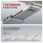 AXAGON STND-LR Alumínium állvány 360°-os forgatással 17,3" laptopokhoz Állítható magasság és szög - Image 13