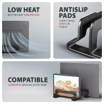 AXAGON STND-VB vertical stand for laptops and tablets Black - Image 8