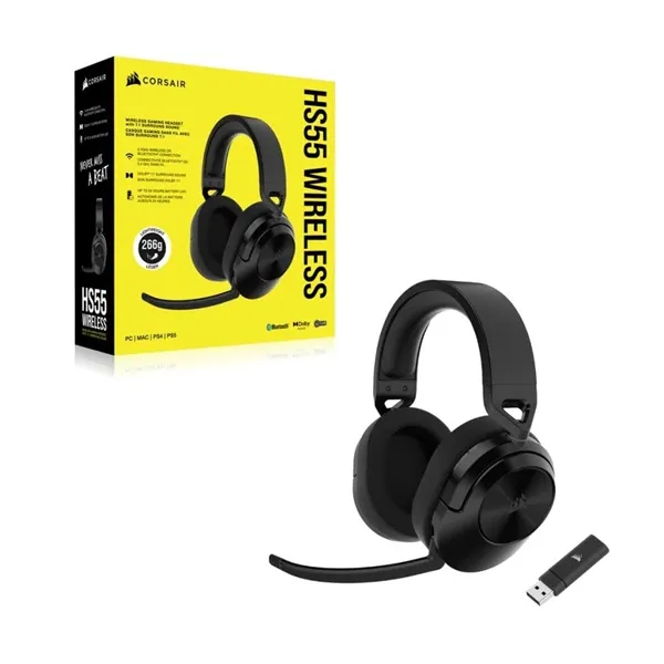 Corsair HS55 vezeték nélküli fekete gamer headset - Image 10