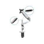 DIGITUS gázrugós C-bilincses univerzális (VESA 75/100) 1-es ezüst monitor tartó konzol - Image 5